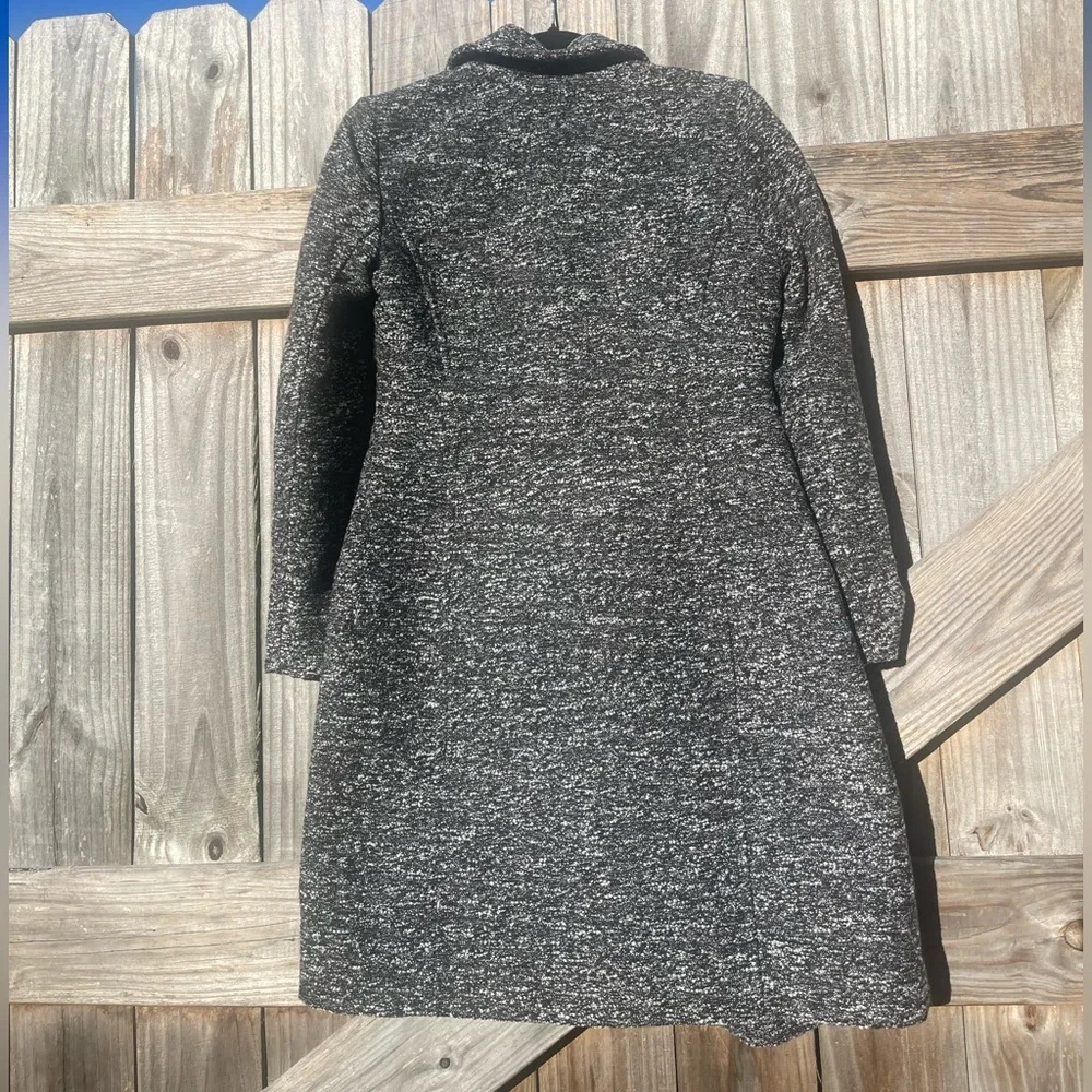 J. Crew Black and Gray Car Coat / Winter Size 4